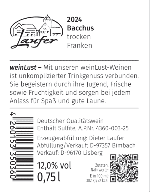 weinLust Bacchus trocken 2024 – Bild 2