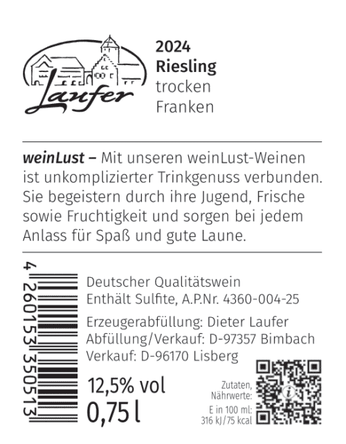 weinLust Riesling trocken 2024 – Bild 2
